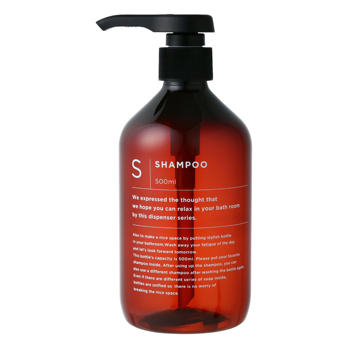 Francfranc Dispenser Set, Brown Amber 500 mL Pump Bottles for Shampoo, Conditioner and Body Soap, Set of 3 with Box