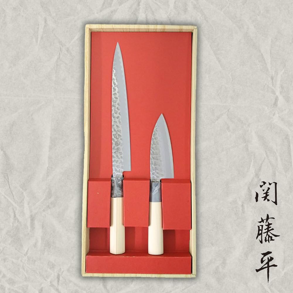 Yaxell Hammered Tsuchime Knife Set — Reduces food adhesion on blades