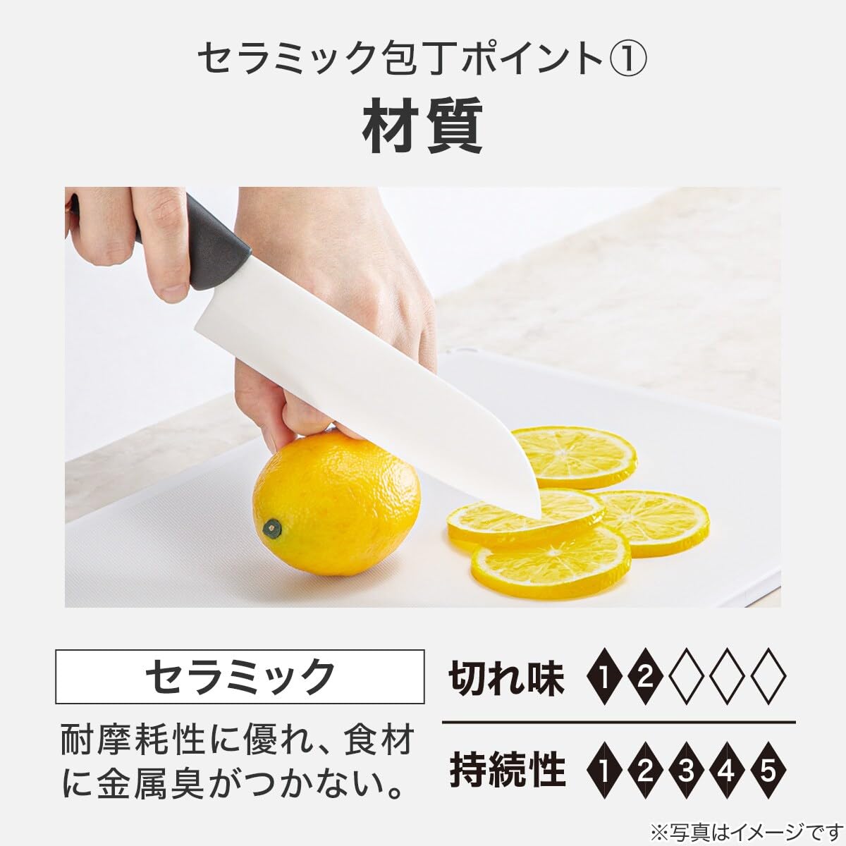 Nitori Soft Grip Ceramic Knife KY021 — Santoku Or Small Santoku