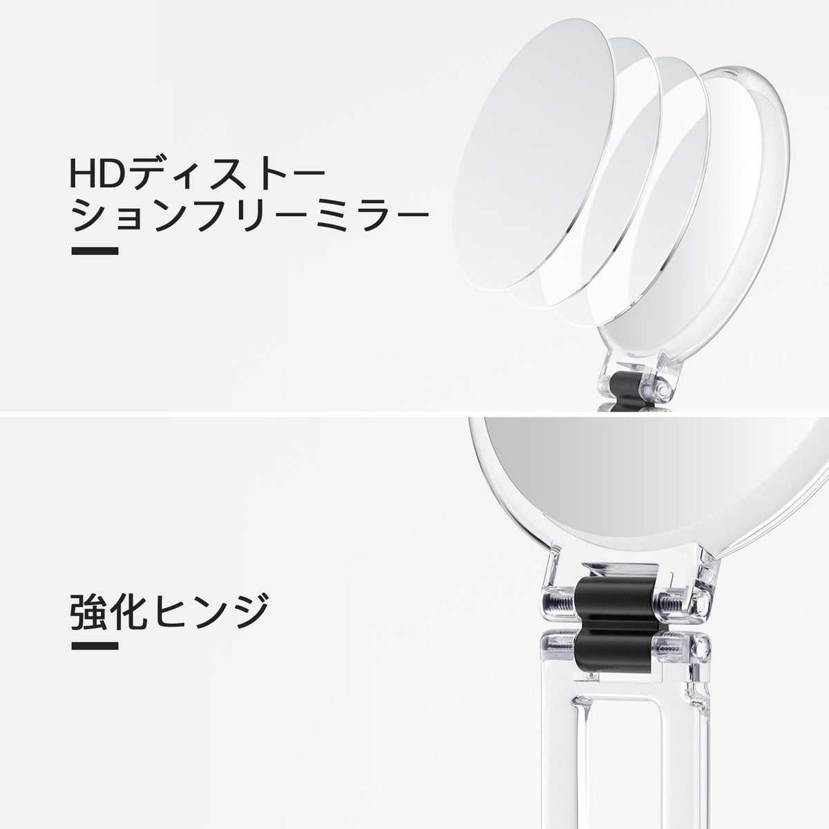 Beautifive Folding Hand Mirror, 1X and 20X or 10X Magnifying Mirror with Stand, 13.7 cm Round Double-Sided Compact Mirror