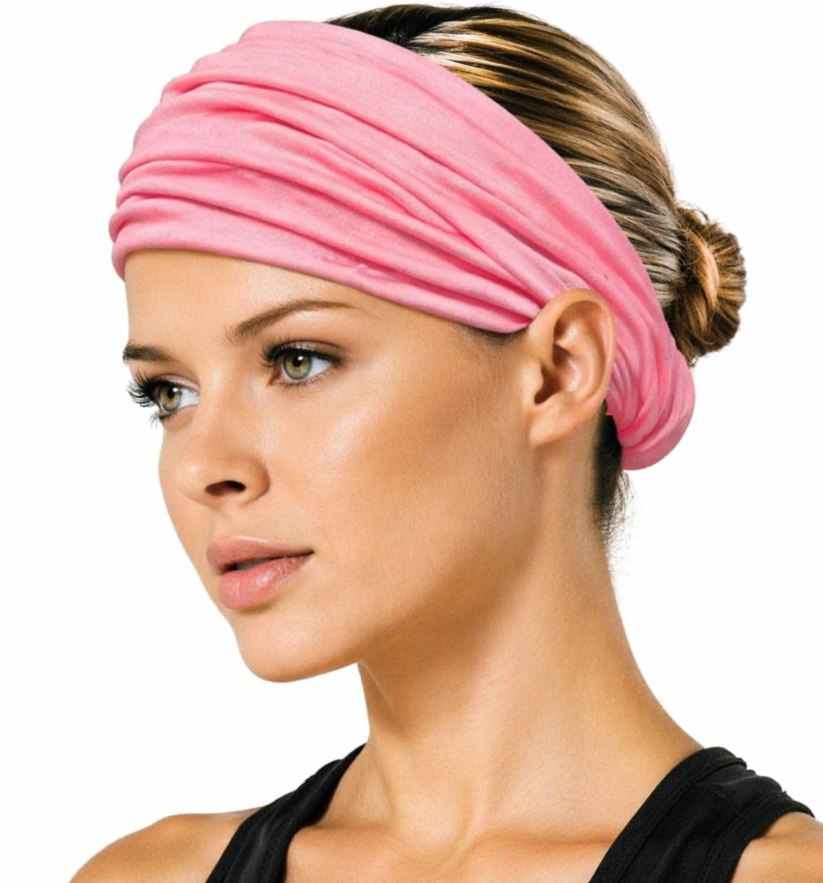 Elastic Bandana Headband for Women and Men, Wide Stretch Head Wrap in 15 Colors and Prints, One Size