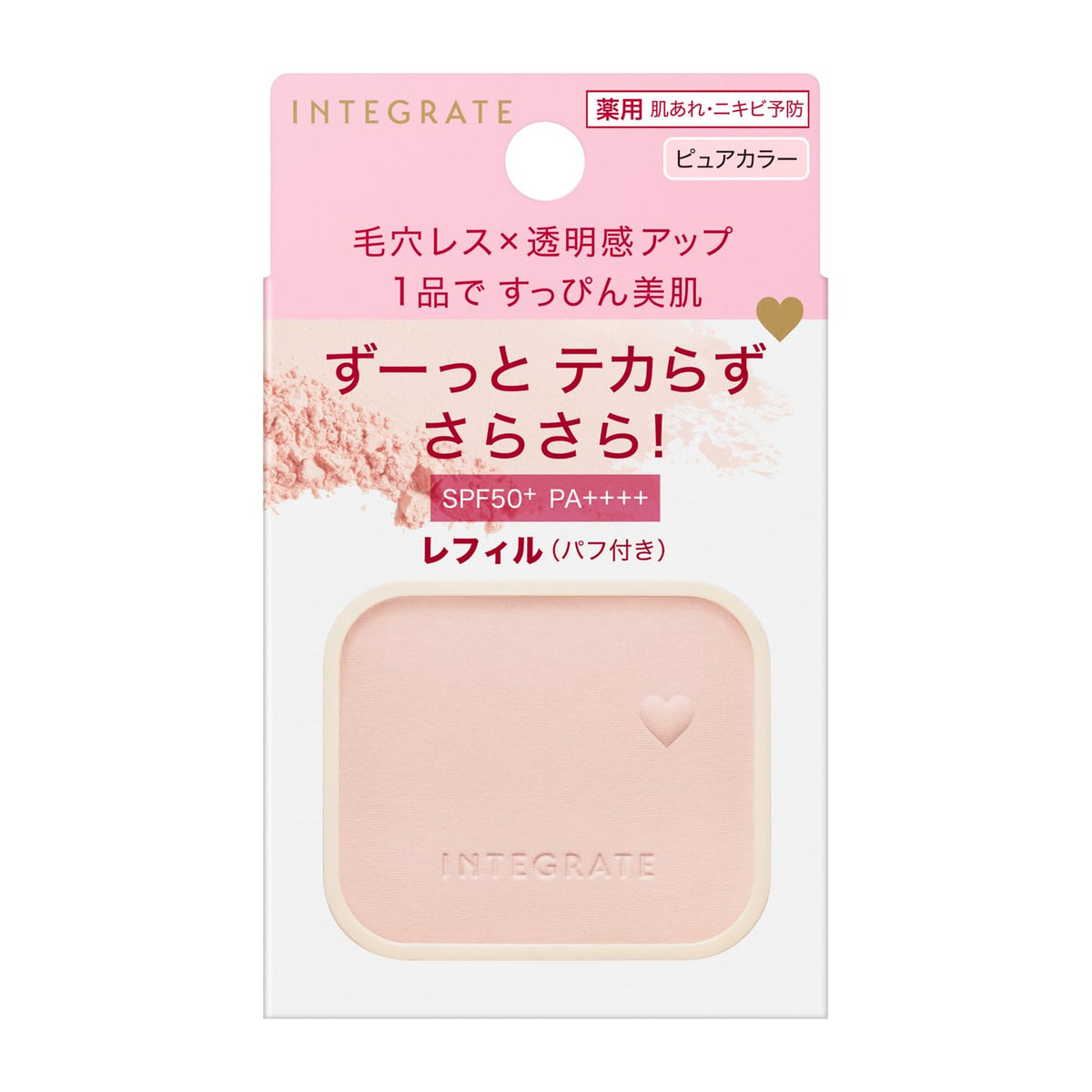 Medicated Tone-Up Face Powder Refill, SPF50+ PA++++, 9.5 g, Pure Color