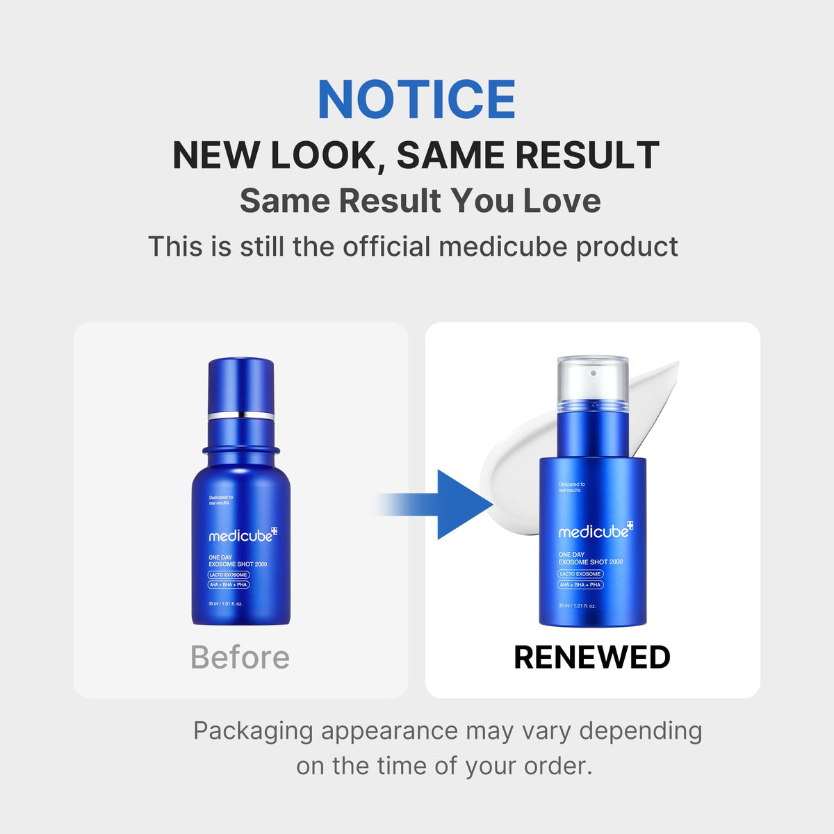 medicube Zero One Day Exosome Shot 2000, Lacto Exosome Pore Ampoule with AHA, BHA and PHA for Smooth-Looking Pores, 30 mL