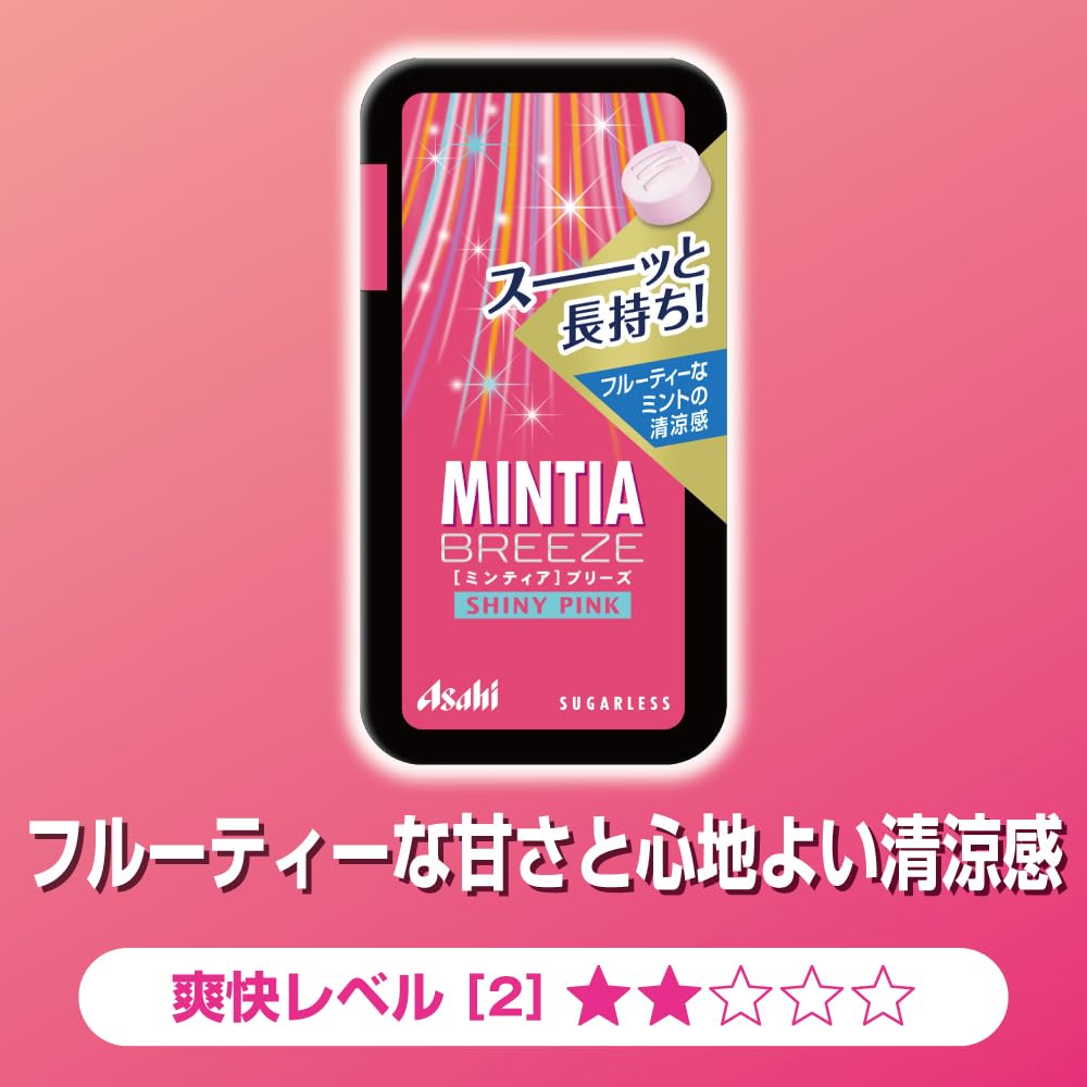 Mintia Breeze Shiny Pink Sugarless Tablets, 30 Tablets x 8 Cases