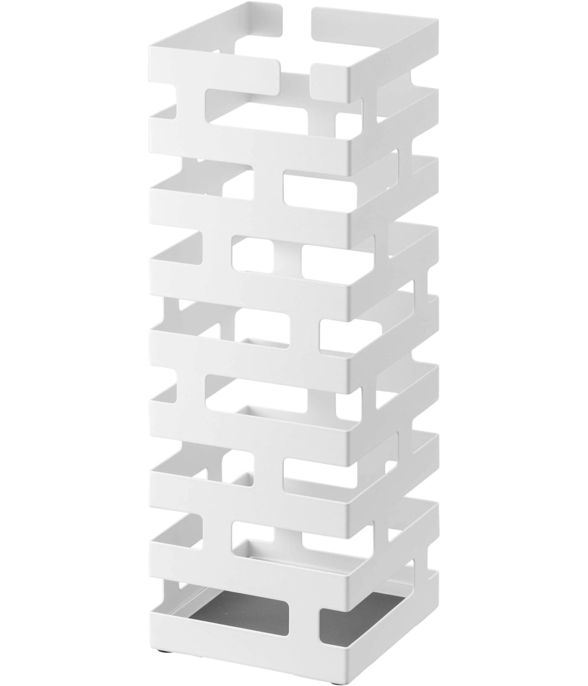 Yamazaki Brick Umbrella Stand, Square Brick-Pattern Stand for Six Umbrellas, 15 x 15 x 43 cm and 1.7 kg, Black or White