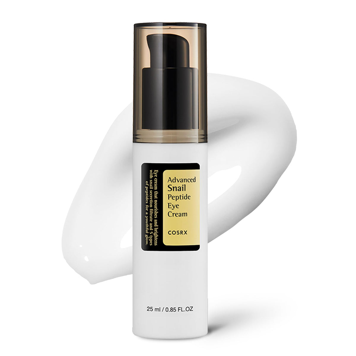 COSRX Advanced Snail Peptide Eye Cream, Hydrating Fast-Absorbing Under-Eye Cream with Snail Secretion Filtrate, 5 Peptides and Niacinamide, 25 mL
