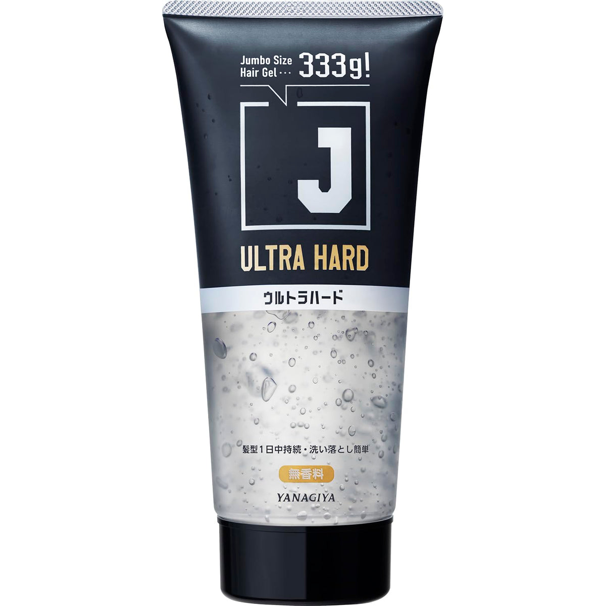 Yanagiya J Ultra Hard Hair Gel N, Jumbo 333 g Fragrance-Free Extra-Strong Hold Styling Gel, 1 Tube or Pack of 2