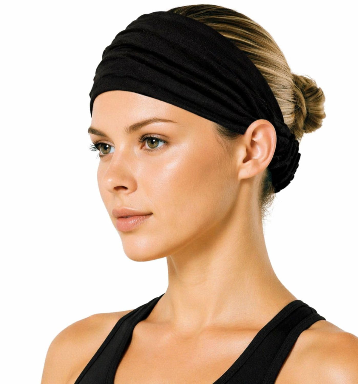 Elastic Bandana Headband for Women and Men, Wide Stretch Head Wrap in 15 Colors and Prints, One Size