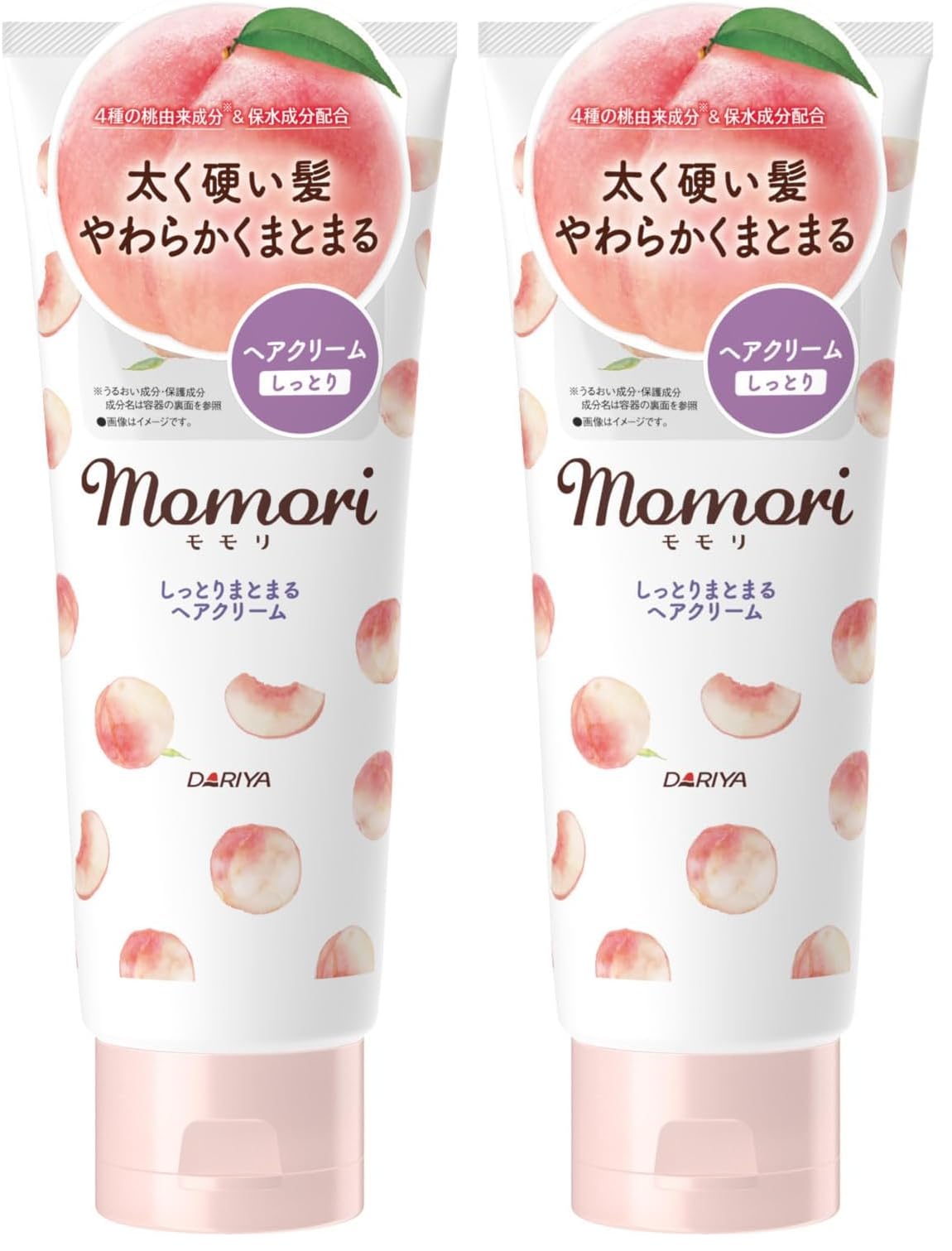 Momori Moist Smoothing Hair Cream with Peach Extracts, Heat-Protect Leave-In Hair Cream for Thick, Coarse Hair, 150 g