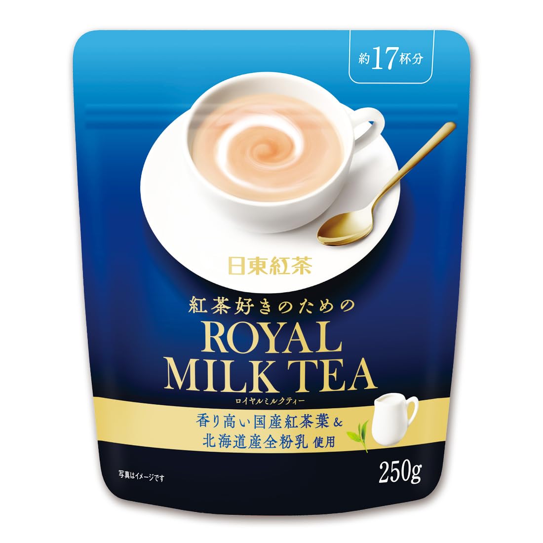 Nittoh Royal Milk Tea Powder, 250 g Bag, About 17 Cups, Domestic Black Tea Leaves And Hokkaido Whole Milk Powder