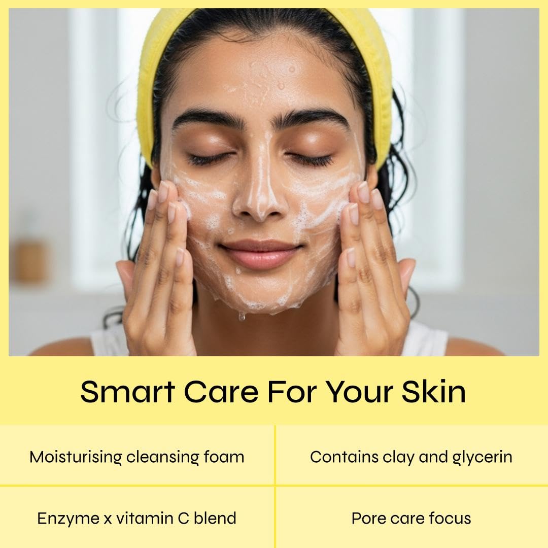 Melano CC Deep Clear Enzyme Face Wash, Enzyme and Vitamin C Pore-Care Cleansing Foam with Kaolin Clay, Citrus Scent, 130 g