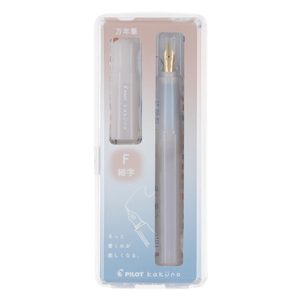 PILOT Kakuno Madoromi Fountain Pen, Capped Fountain Pen with Gold-Coloured Nib, Fine or Medium, Black Cartridge Included, Converter CON-40 or CON-70N Compatible, 131 mm, 5 Colours