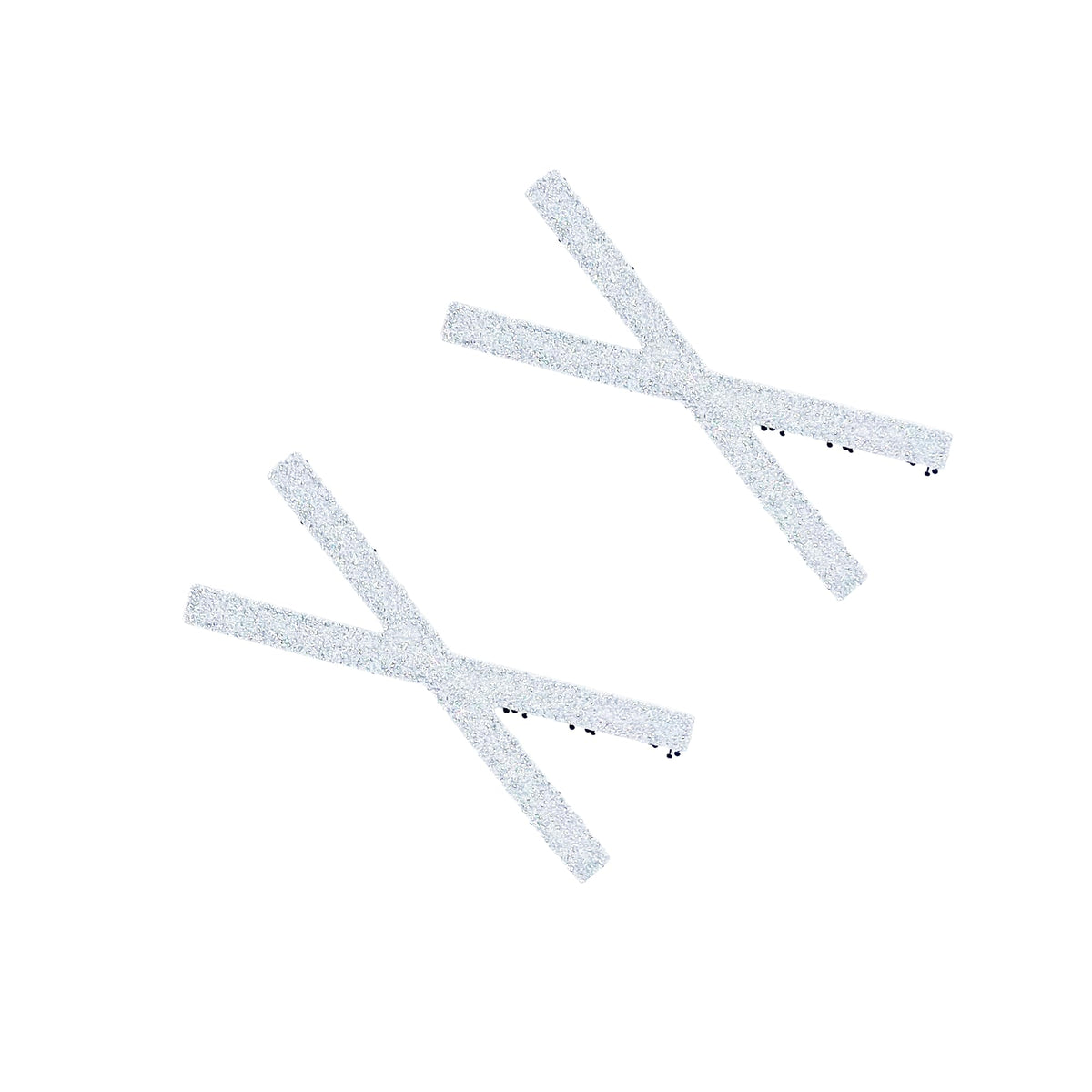 Glitter Plain-Color No-Crease Hair Clip for Bangs, Made in Japan, Ribbons, Cross, Hearts, Five-Point Shapes and Rectangles