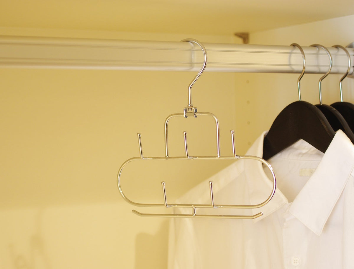 Sawafuji Animale Belt Hanger, Steel Closet Hanger for Belts and Small Items, 20.7 x 21 x 2.6 cm, 1 Pack or 2 Pack