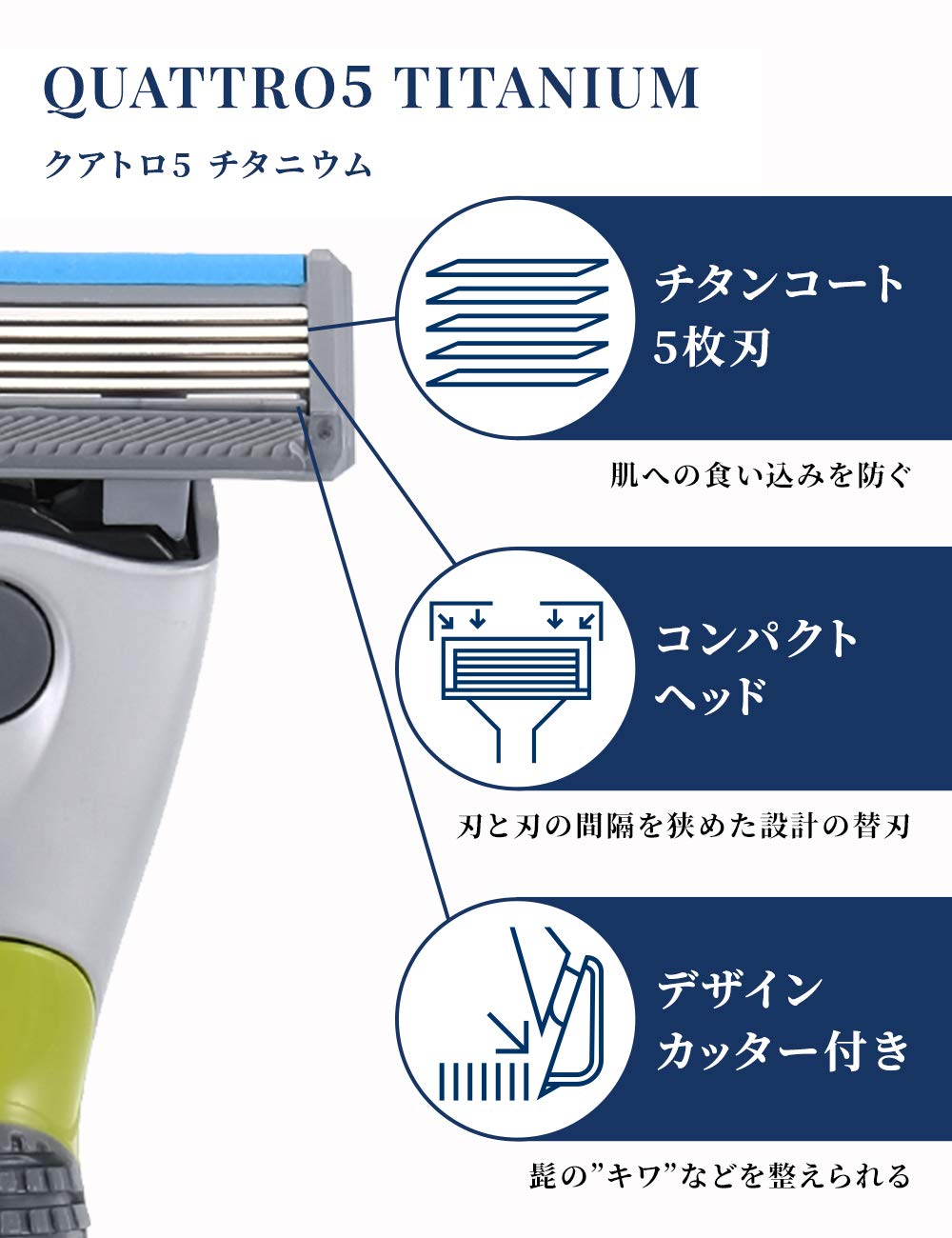 Schick Quattro 5 Titanium Club Pack, Razor Holder with 17 Five-Blade Cartridges (1 Fitted and 16 Spare), Titanium-Coated Blades with Design Cutter and Smoother