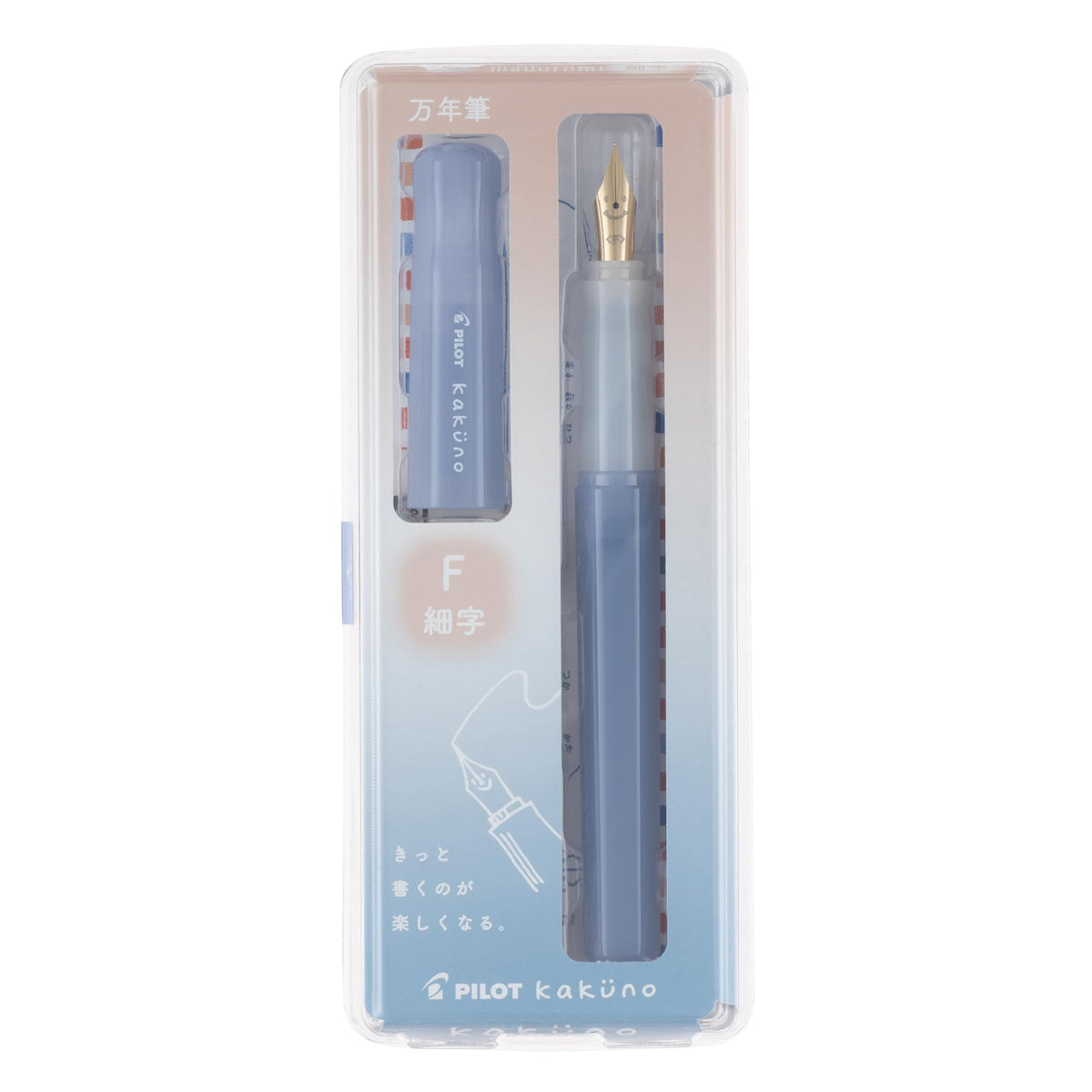 PILOT Kakuno Madoromi Fountain Pen, Capped Fountain Pen with Gold-Coloured Nib, Fine or Medium, Black Cartridge Included, Converter CON-40 or CON-70N Compatible, 131 mm, 5 Colours