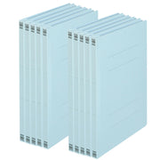 PLUS Flat File A4-S No.021N, Non-Stitch Paper File with Plastic Fastener for 180 Sheets, 307 x 230 x 18 mm, 2-Hole 80 mm Pitch, Pack of 10 in Royal Blue, Blue, Yellow, Pink, Orange, Green, Violet, Ivory or Grey