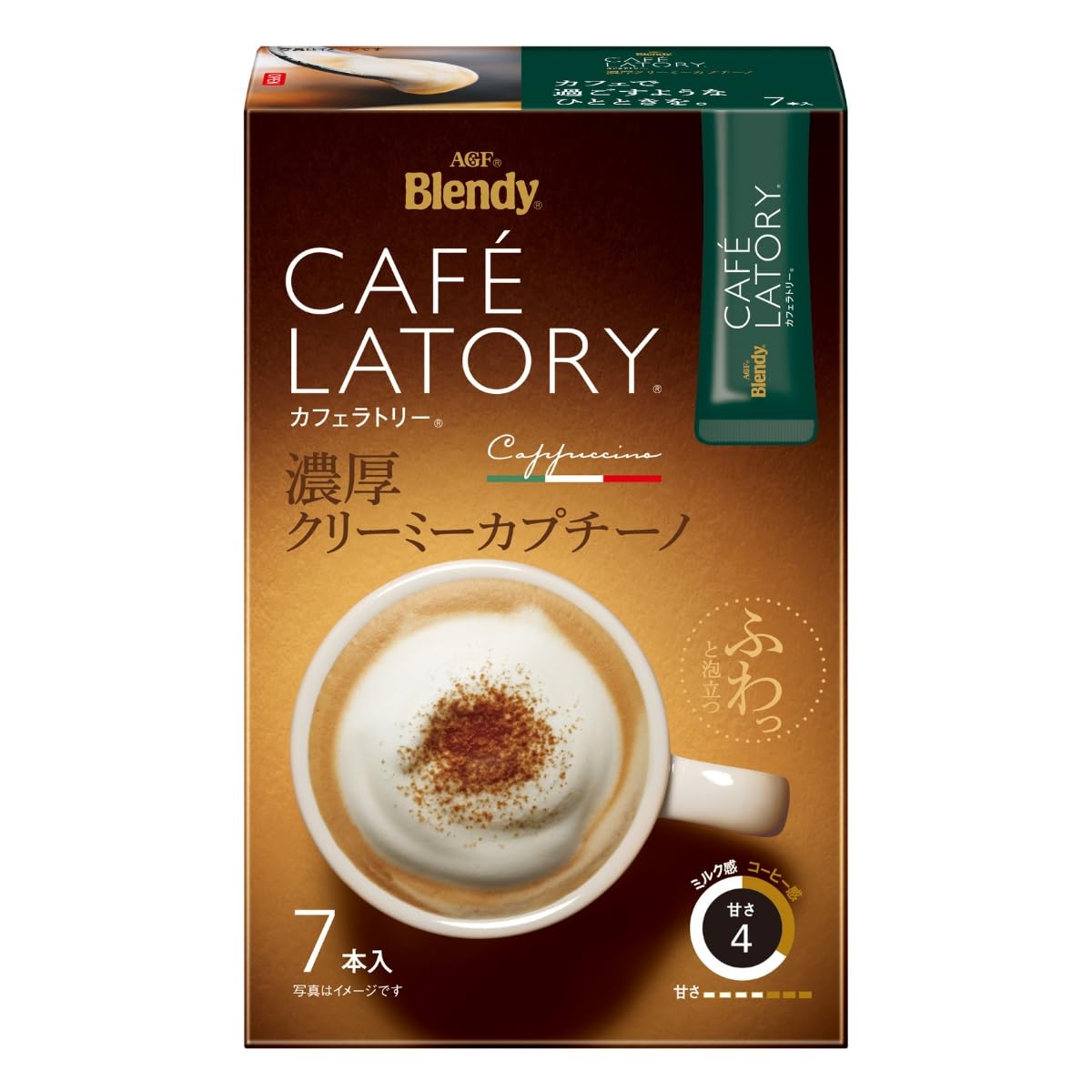 AGF Blendy Cafe Latory Instant Sticks, Rich Creamy Cappuccino Or Rich Creamy Cafe Latte Decaf, 6 Boxes