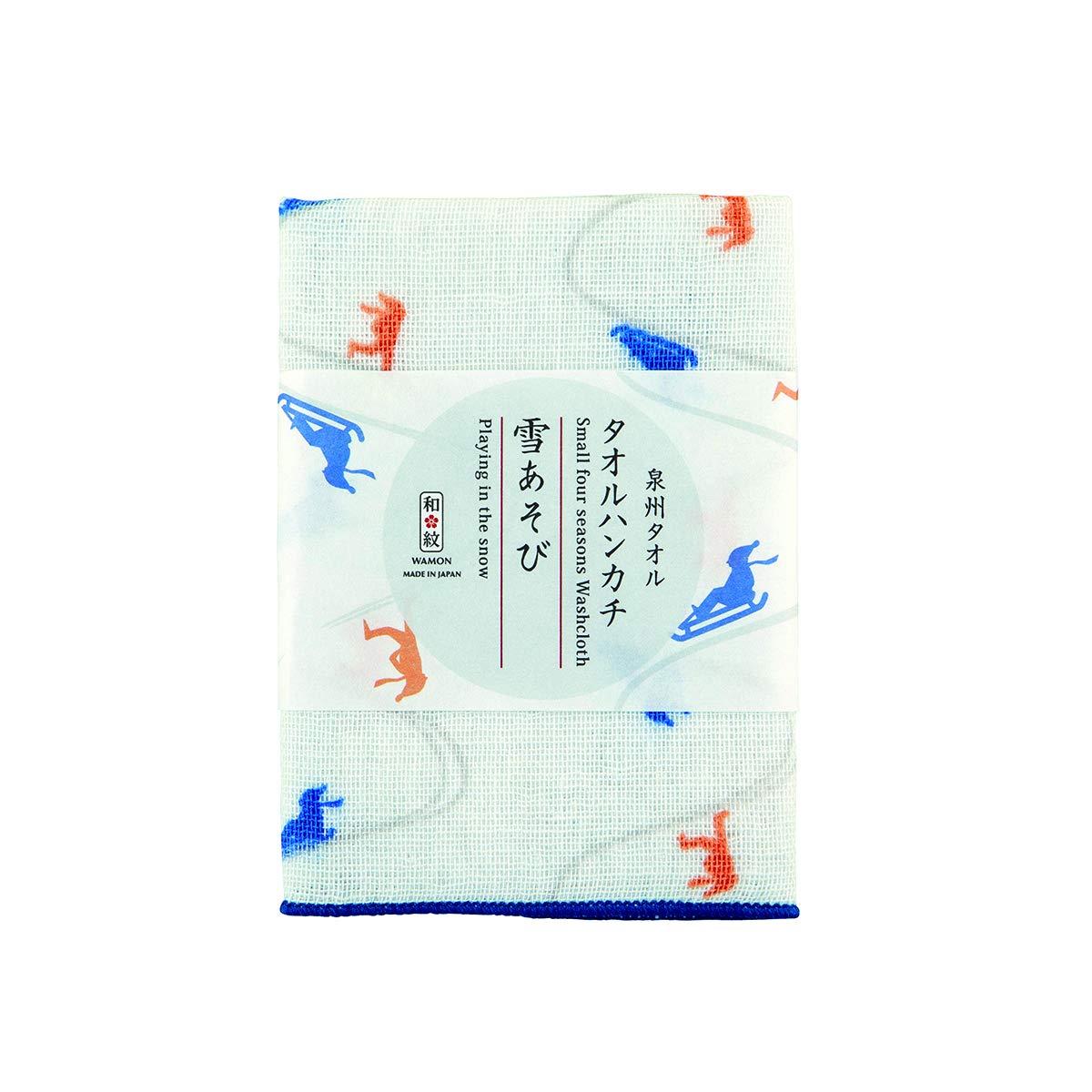 Noren Senshu Towel Handkerchief, 23 x 23 cm 100% Cotton Gauze and Pile Hand Towel, Japanese Pattern, Made in Japan