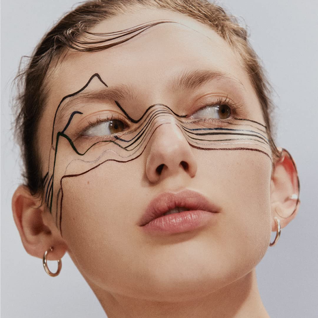 UZU BY FLOWFUSHI Eye Opening Liner Pitch Black, Hot-Water Removable Liquid Eyeliner, Low Irritation, 0.55 mL