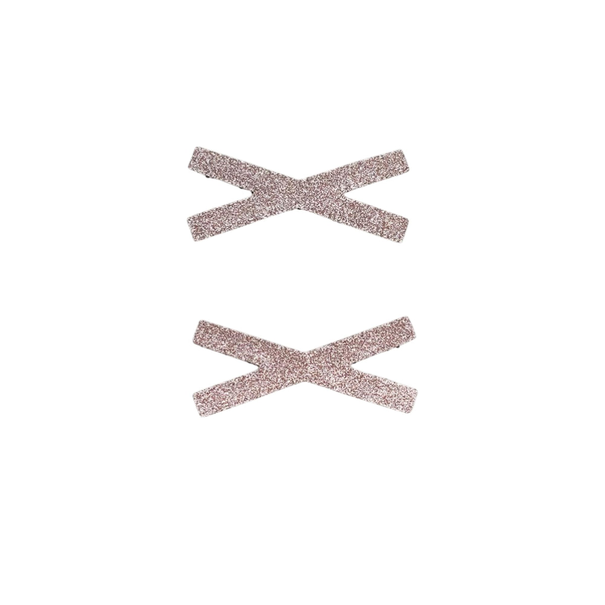 Cross X Mini No-Crease Hair Clips for Bangs, Set of 2, Made in Japan, 5 x 2.1 cm, in Plain, Velvet and Faux Leather Fabrics