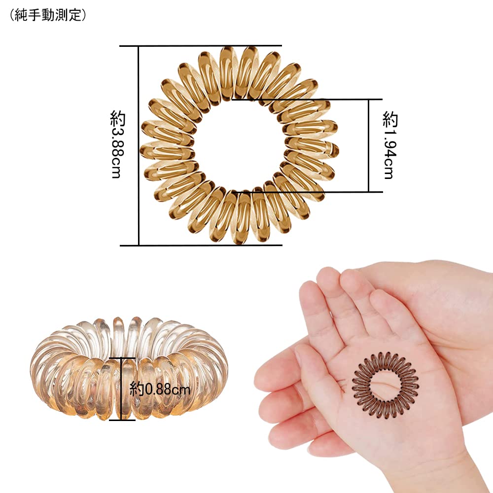 Dfsucces Spiral Hair Ties, 8-Piece Set of Phone-Cord Coil Ponytail Holders in 4 Colours, Stretchy TPU, Gentle on Hair, 3.88 cm