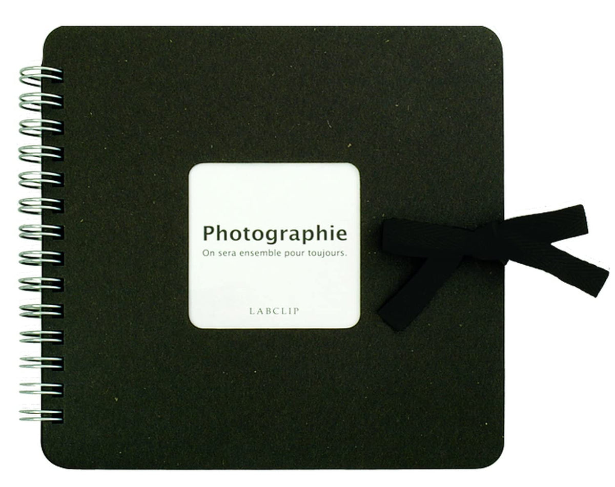 LABCLIP Square Ring Scrapbook SCSQ, 30 Paper Mount Sheets with Window Cover and Ribbon, 162 x 162 x 18 mm, 8 Colours