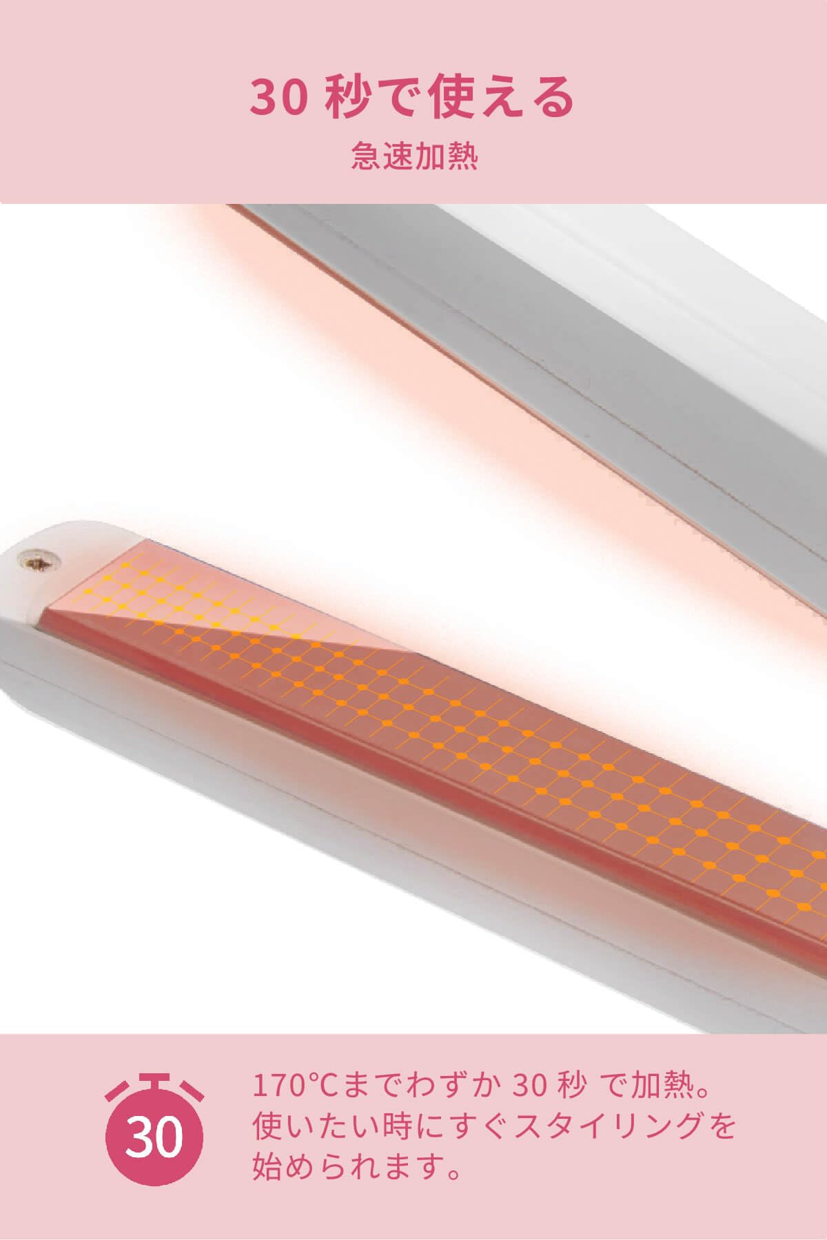 2-Way Straight and Curl Hair Iron, 20 mm Ceramic-Coated Cushion Plates, 35 Temperature Steps up to 230 Degrees C, AC 100-240 V, Pink Gold