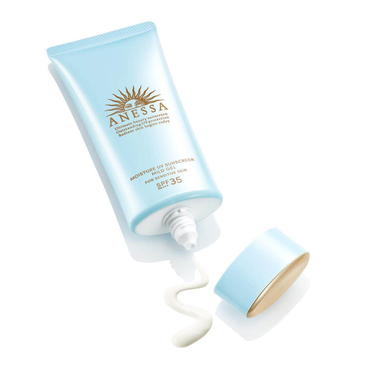 ANESSA Moisture UV Sunscreen Mild Gel N, 90 g, SPF35, Fragrance-Free Gel for Sensitive Skin