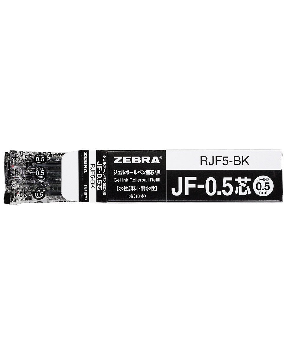ZEBRA Sarasa JF Gel Pen Refills, Water-Based Pigment Ink, Box of 10, 0.3, 0.4, 0.5, 0.7 or 1.0 mm Ball, Black, Blue or Red, 6.1 x 111.1 mm