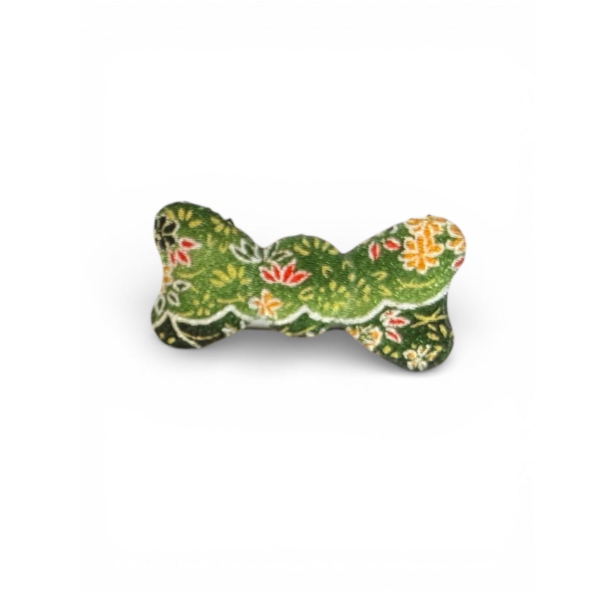 Japanese Chirimen Cloud and Flower Pattern No-Crease Hair Clip for Bangs, Made in Japan, 7 Shapes and 5 Colors