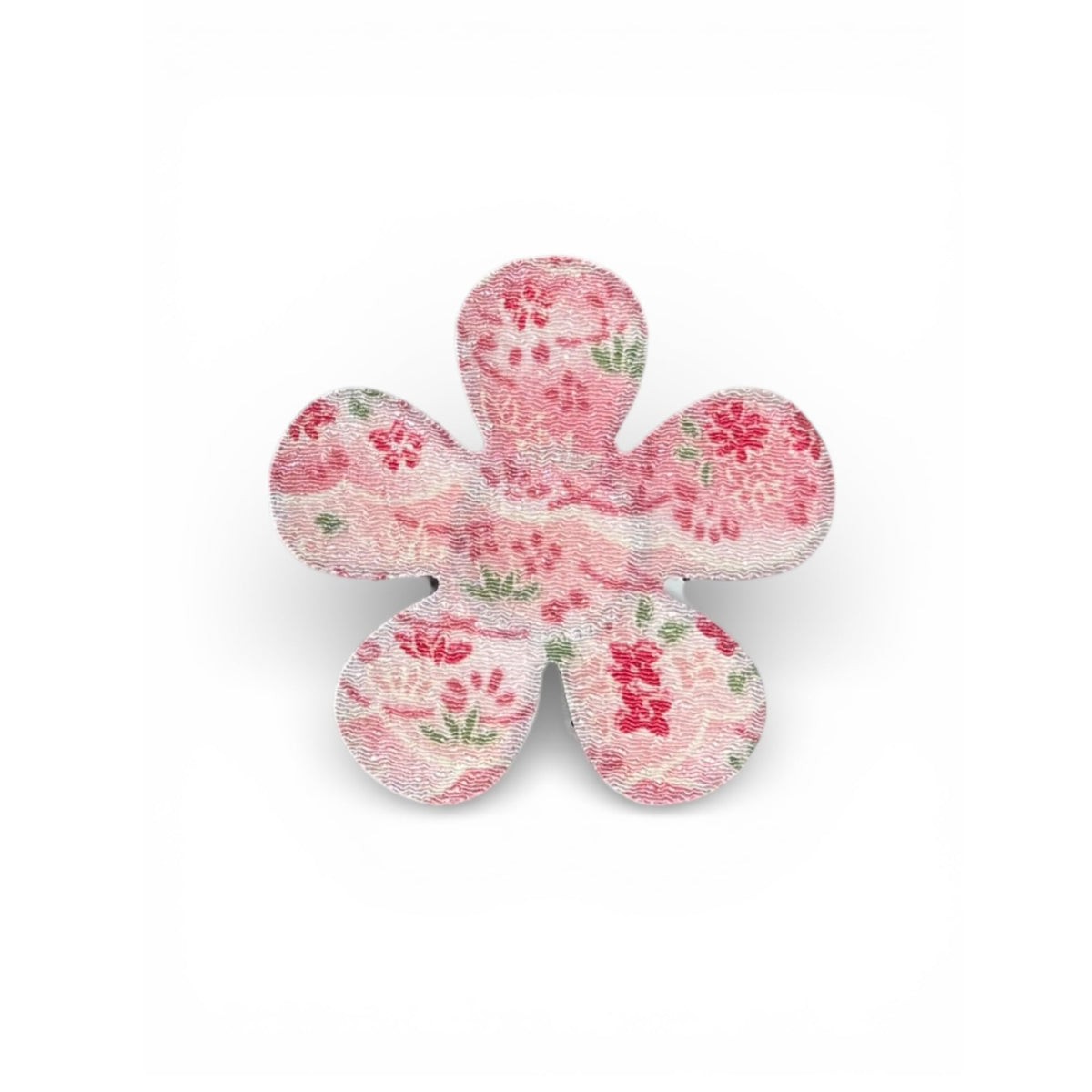 Japanese Chirimen Cloud and Flower Pattern No-Crease Hair Clip for Bangs, Made in Japan, 7 Shapes and 5 Colors