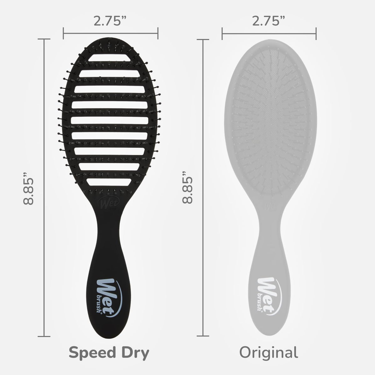 Wet Brush Speed Dry Hairbrush, Black, Vented Oval Brush for Wet and Dry Hair with Blow-Dry-Safe Bristles and Ergonomic Handle