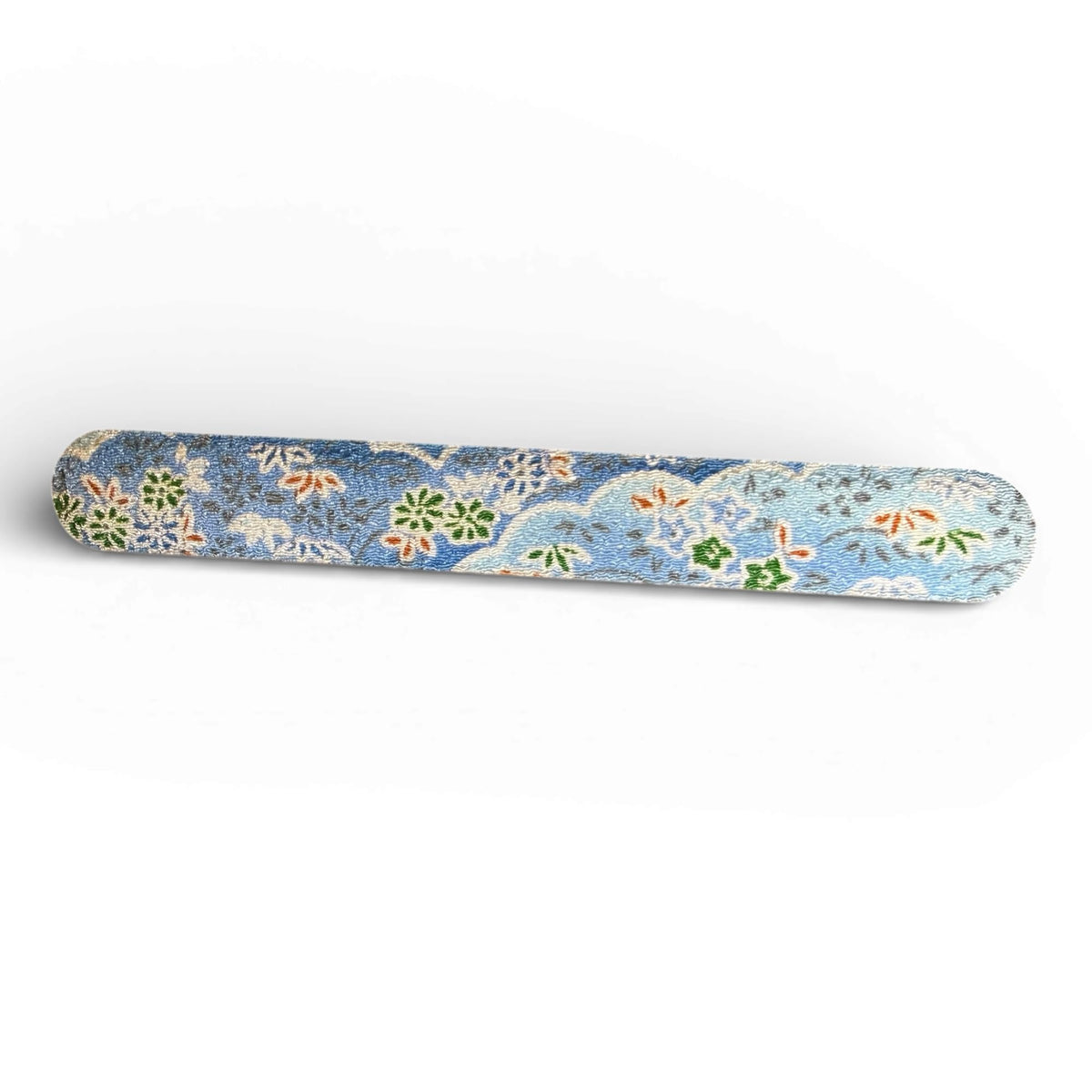 Japanese Chirimen Cloud and Flower Pattern No-Crease Hair Clip for Bangs, Made in Japan, 7 Shapes and 5 Colors