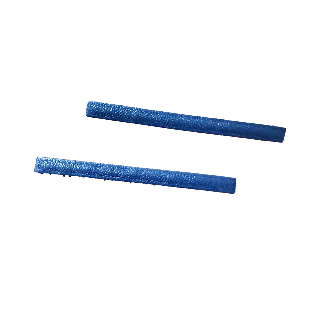 Slim Rectangle No-Crease Hair Clips for Bangs, Set of 2, Made in Japan, Glitter, Faux Leather and Velvet, 74 x 5.8 mm