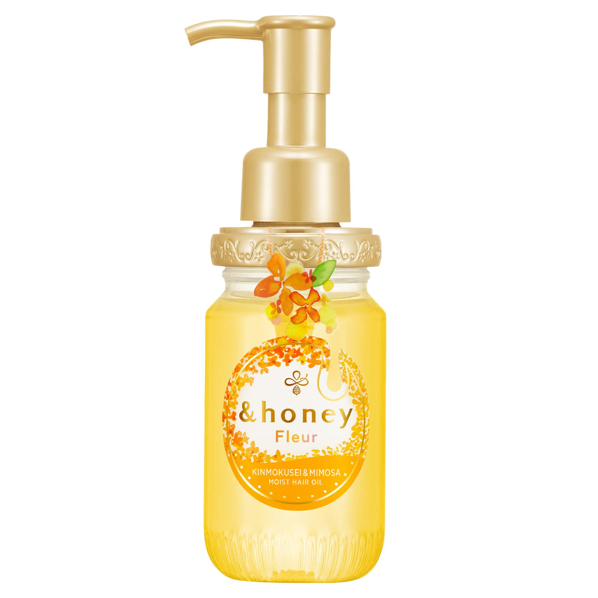 &honey Fleur Kinmokusei and Mimosa Moist Hair Oil 3.0, 100 ml, Kinmokusei and Mimosa Honey Scent