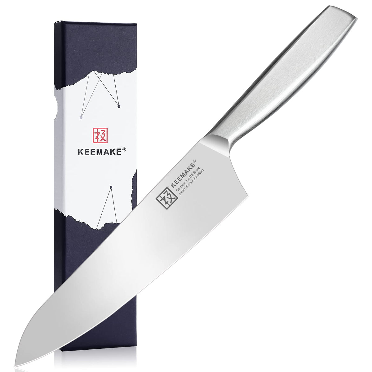 KEEMAKE All-Stainless Hollow-Handle Santoku Knife — 160 mm, 203 mm Or 4-Pack