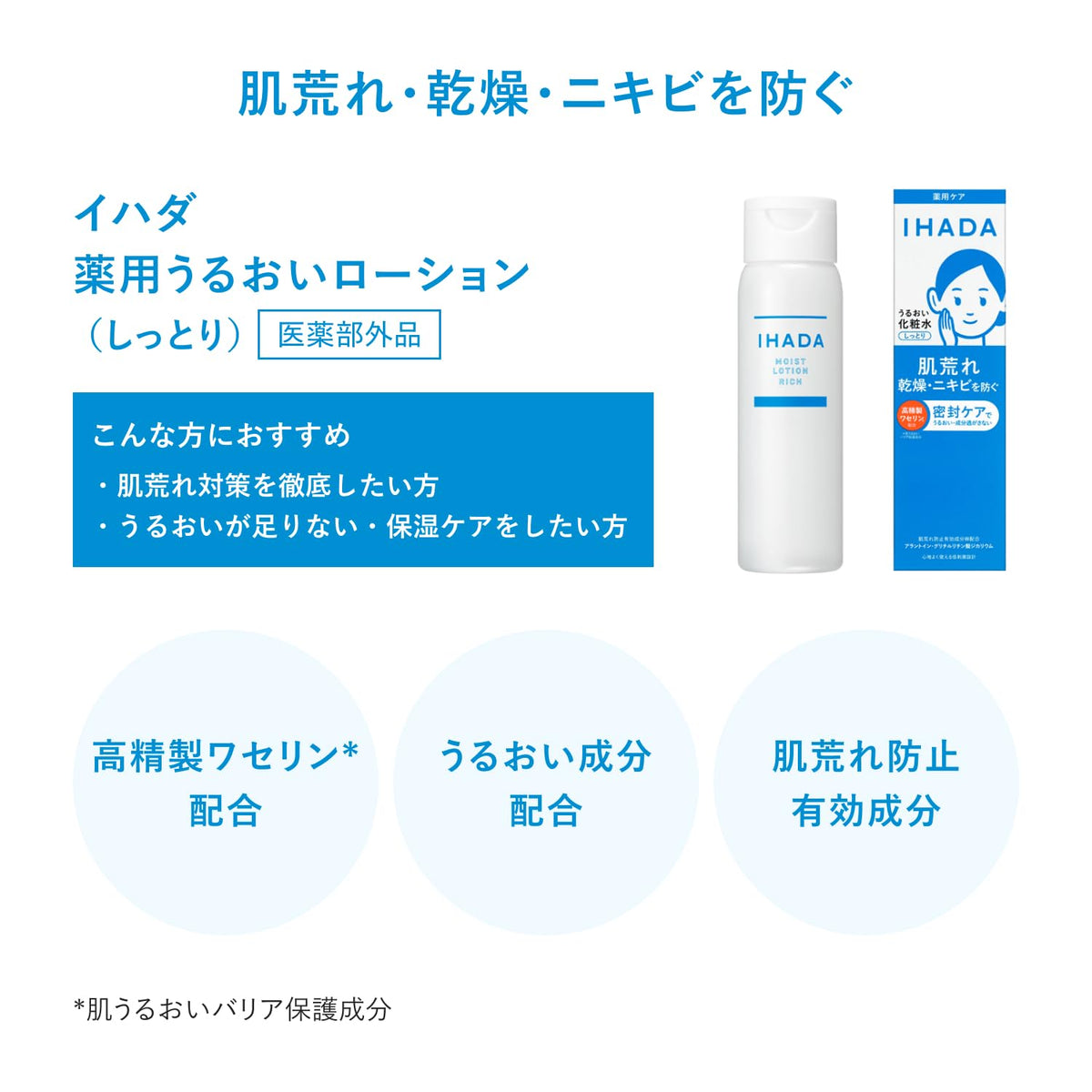 IHADA Medicated Moisturizing Lotion (Moist), 180mL, Quasi-Drug