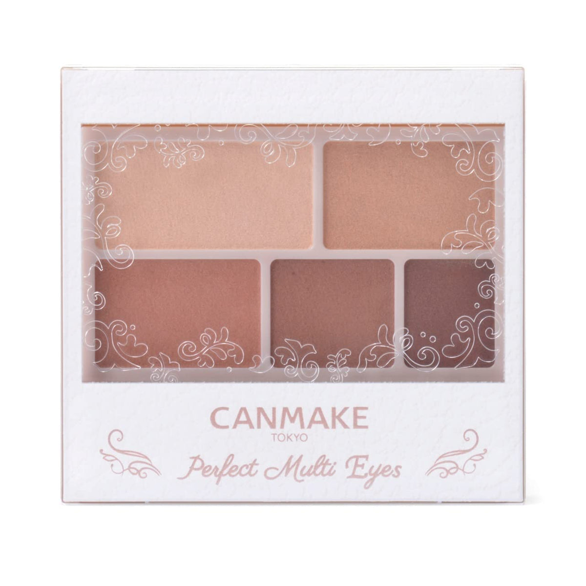 Canmake Perfect Multi Eyes, Five-Colour Glitter-Free Matte Palette for Eyeshadow, Eyebrow and Eyeliner, about 3 g