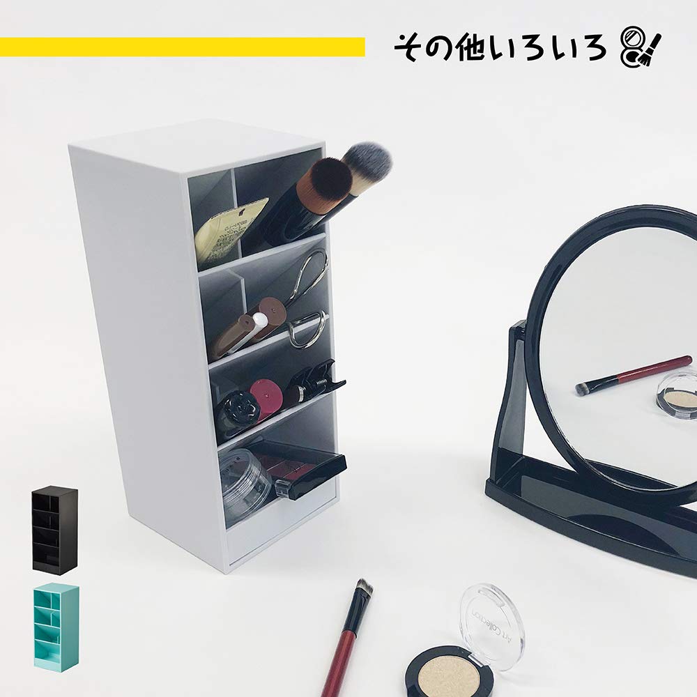 CARL Tool Stand TS-002 L, 7-Compartment ABS Desktop Pen Stand for Stationery and Cosmetics, Upright or Sideways, 87 x 85 x 210 mm and 410 g, Black or White