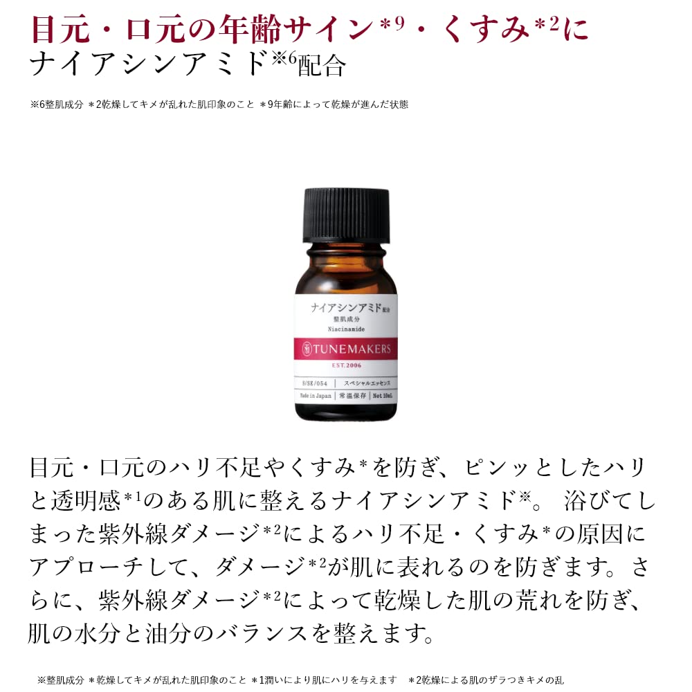 TUNEMAKERS Niacinamide Undiluted Serum 10 ml, Single-Ingredient Brightening and Firmness Care for Dullness and UV-Stressed Skin