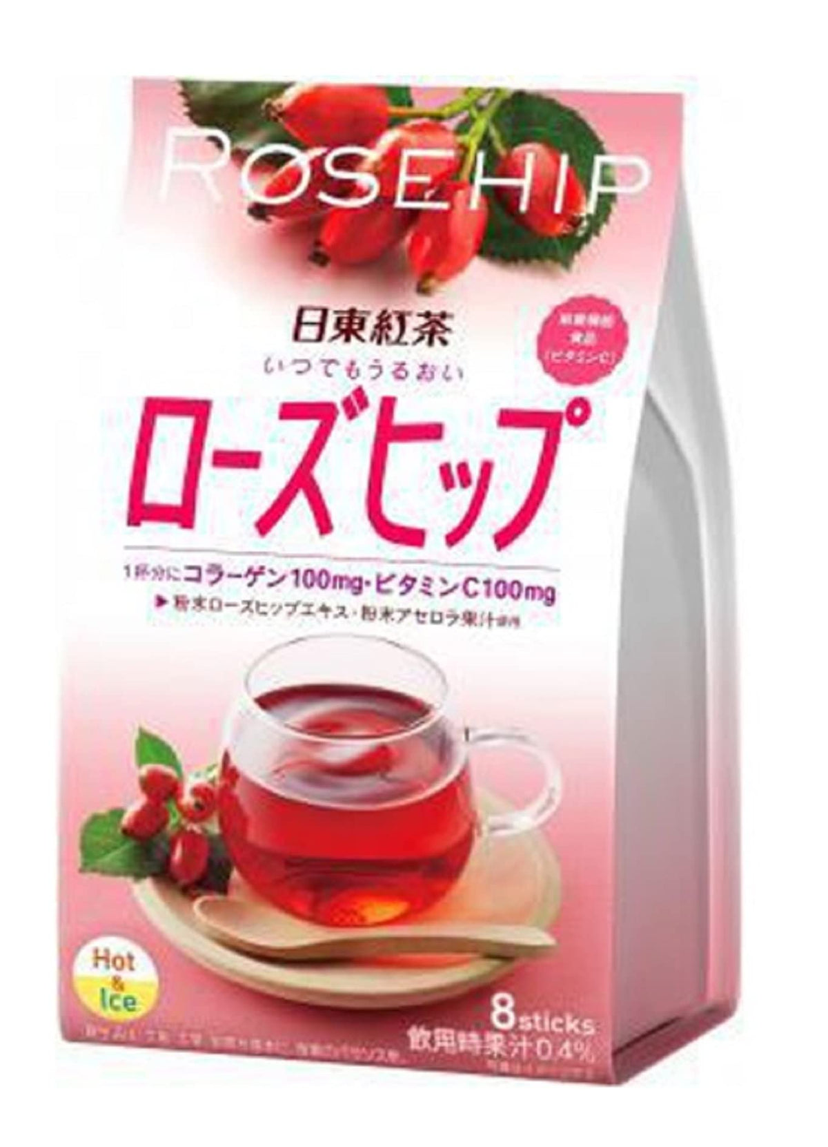 Nittoh Instant Fruit And Wellness Tea Sticks, 8 Sticks, Sangria-Style Fruit Tea, Ginger And Yuzu, Melty Peach Or Rose Hip