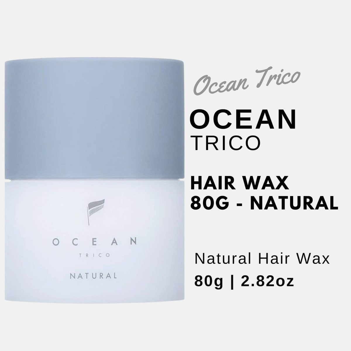 Ocean Trico Natural Hair Wax, 80 g Soft-Bundle Styling Wax with Squalane and Candelilla Wax, Made in Japan