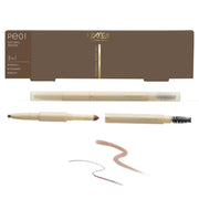 Excel The Prime Eyebrow 3-in-1 Eyebrow Pencil, Powder and Brush in One, Waterproof Formula Oval Lead, 8 Shades, Made in Japan