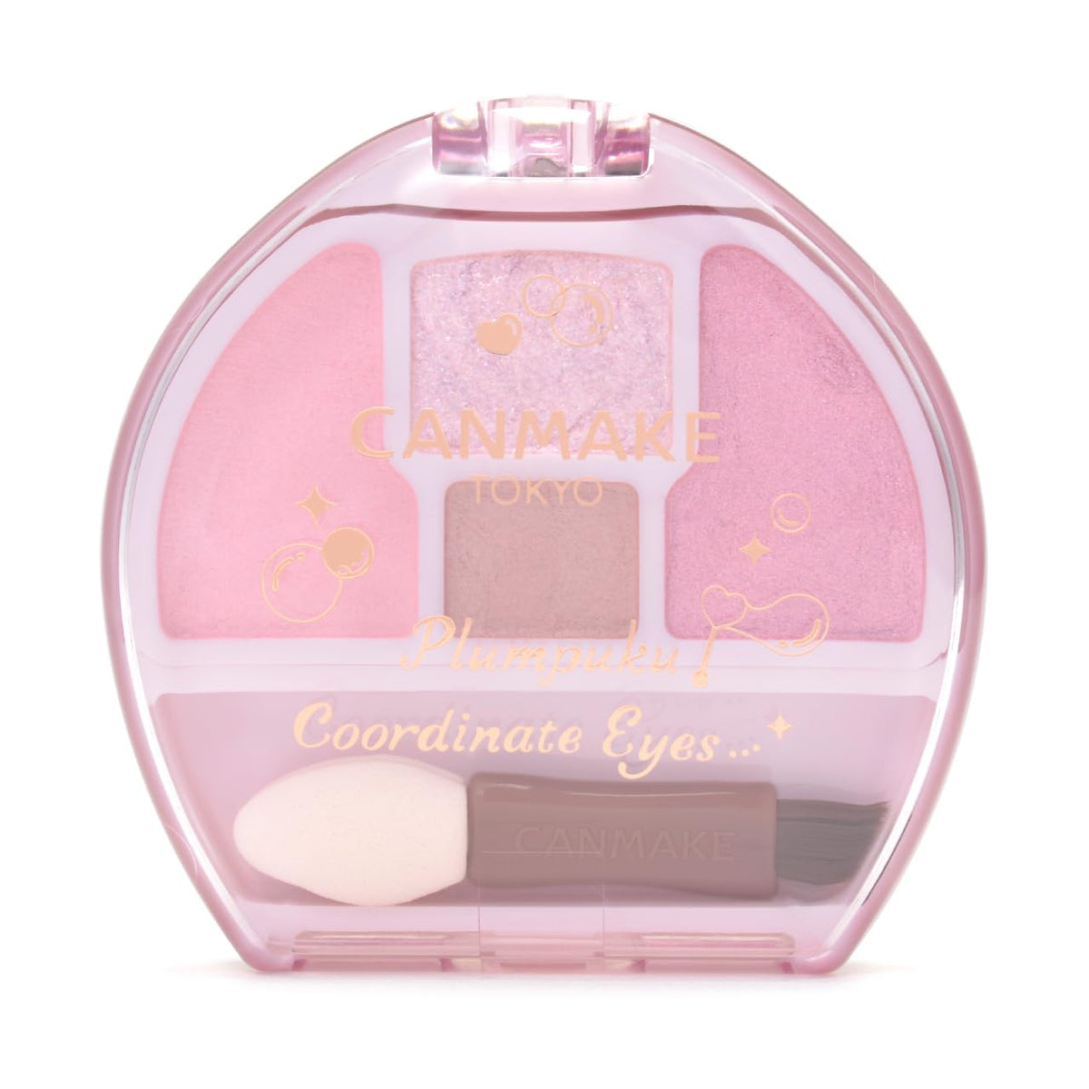 CANMAKE Plump Coordinate Eyes 05 Soap Bubble Plump, Under-Eye Aegyo Sal Eyeshadow Palette in Lilac Pink with Matte, Glitter and Pearl Textures and a Blood-Tone Shadow Colour, 1.3 g