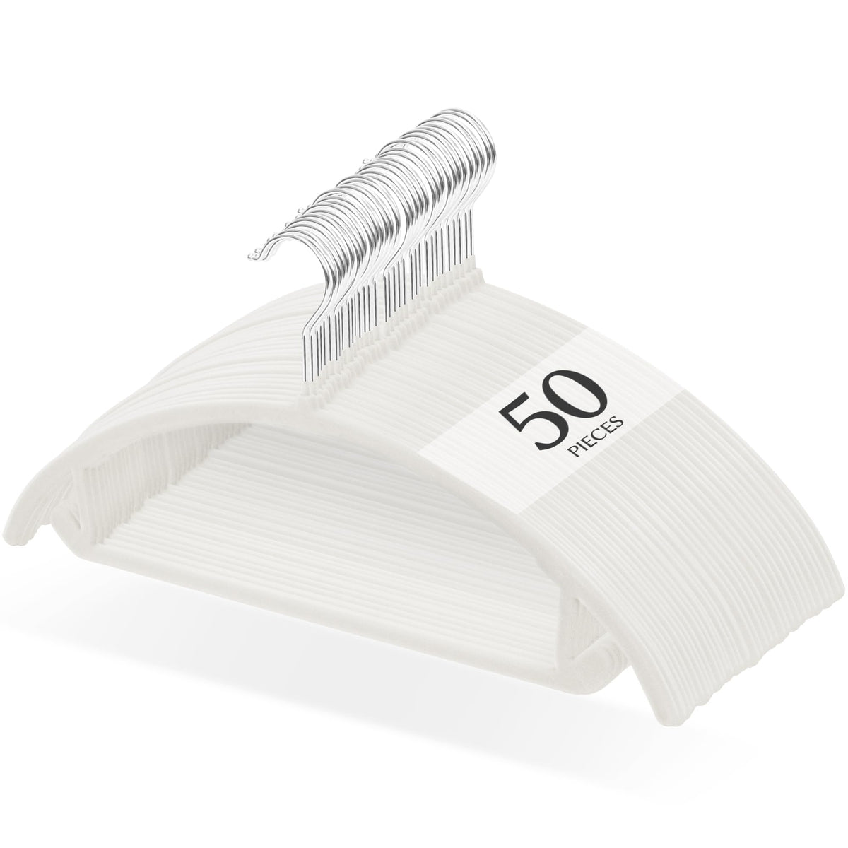 Titiroba Slim Non-Slip Clothes Hangers, 0.6 cm ABS Hangers with Fuzzy Surface and Rotating Hook, 44.5 x 20.5 cm, Ivory, Black, Grey, Beige or Salmon Pink, 20, 30 or 50 Pieces
