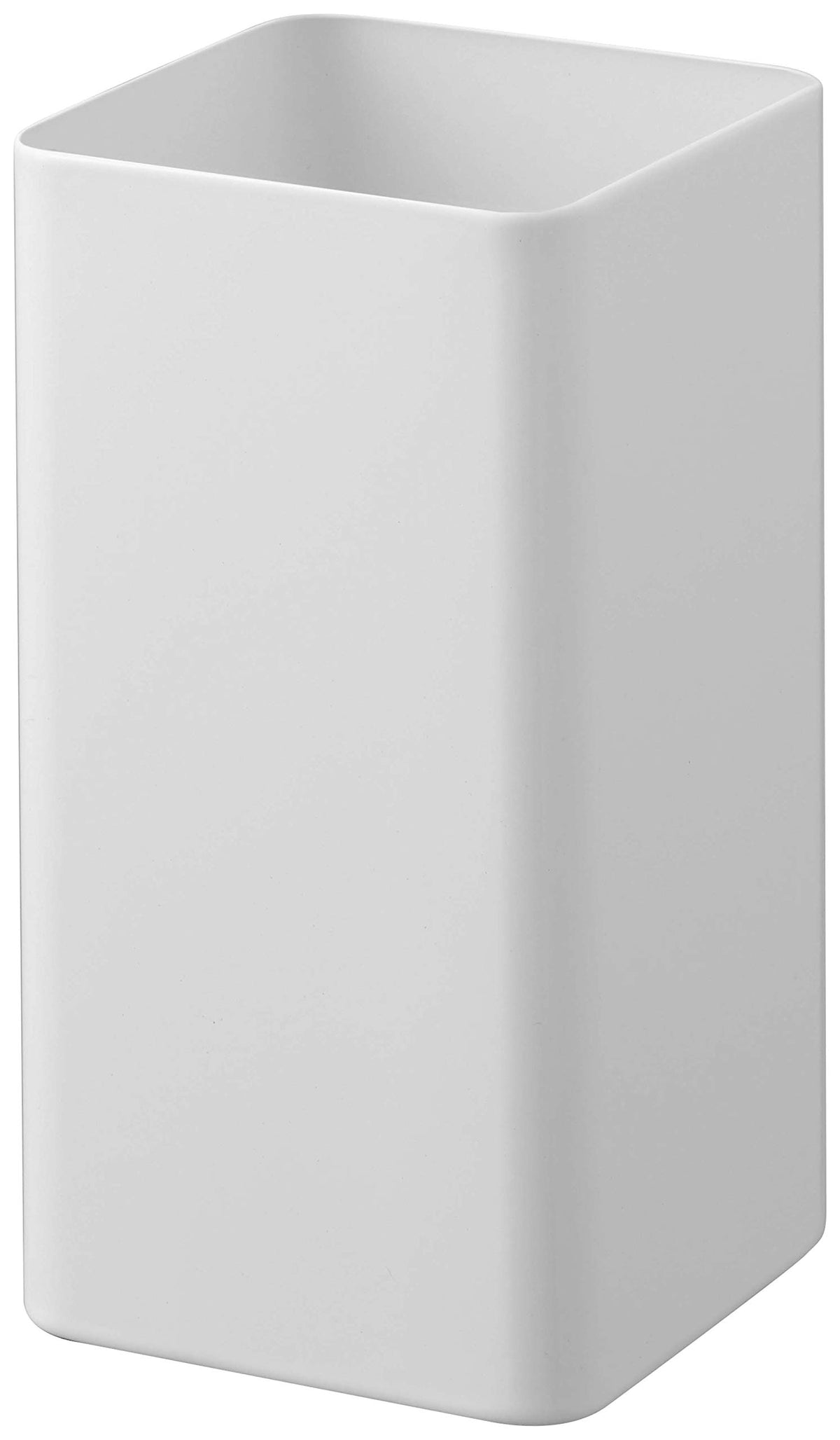 Yamazaki Plate Square Kitchen Tool Stand, Steel Utensil Holder for Narrow Hob Areas, 9.5 x 9.5 x 18 cm and 620 g, White