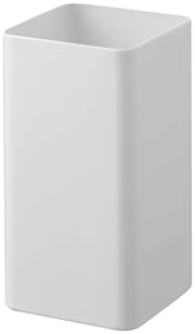 Yamazaki Plate Square Kitchen Tool Stand, Steel Utensil Holder for Narrow Hob Areas, 9.5 x 9.5 x 18 cm and 620 g, White
