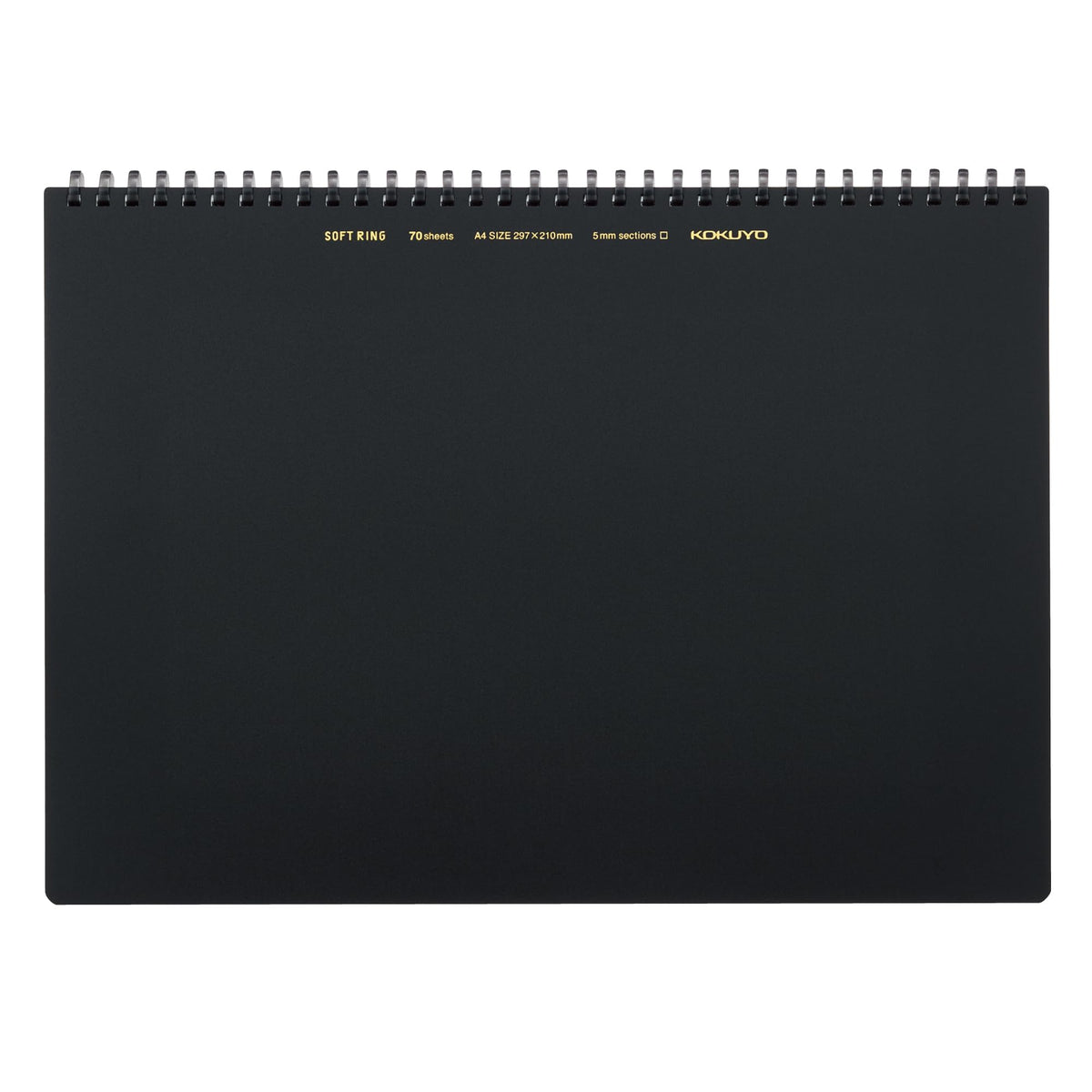 KOKUYO Soft Ring Business Notebook, 70 Sheets with Soft D-Shaped Olefin Rings and Black PP Cover, A5, Semi-B5 or A4, 5 mm Grid, 6 mm B-Rule or Plain