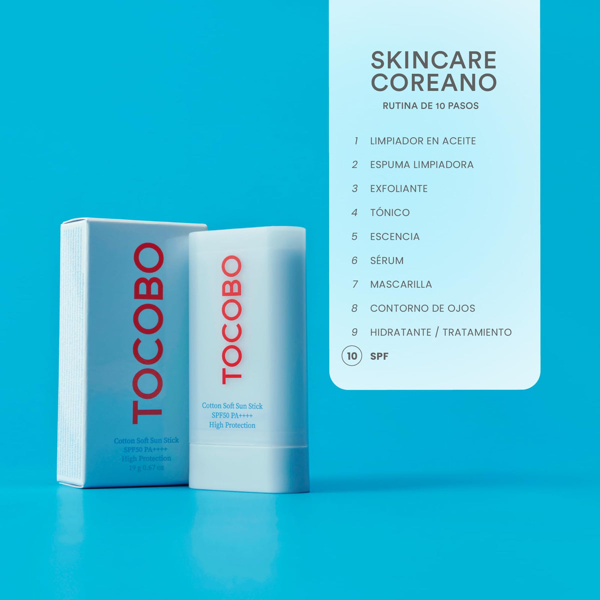 TOCOBO Cotton Soft Sun Stick, SPF50+ PA++++ Invisible Sunscreen Stick with Cotton Scent, 19 g